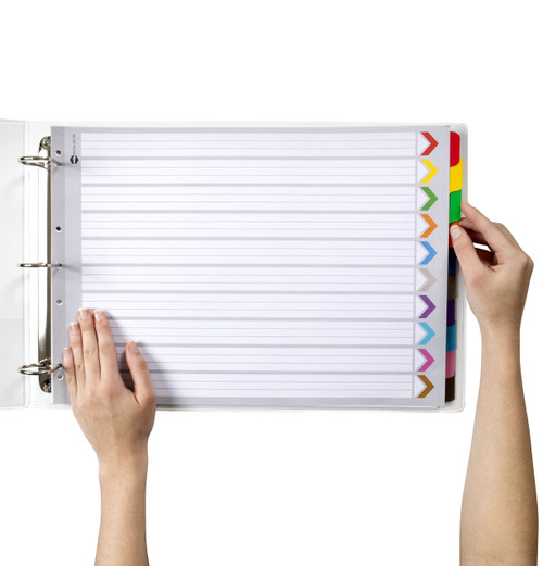 MARBIG MULTI COLOURED A3 BOARD DIVIDERS 1-10 Tab Landscape