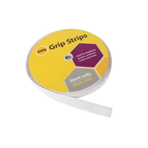 MARBIG GRIP FASTENERS Hook Only 25mmx25m Strip