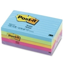 NOTES POST-IT 635-5AU 73X123 JAIPUR LINED ASSTD PK5