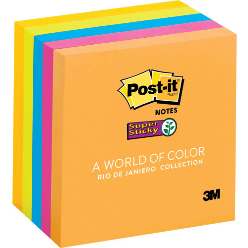 SUPER STICKY POST-IT NOTES - ULTRA COLOURS 654-5SSUC Rio 76 x 76mm