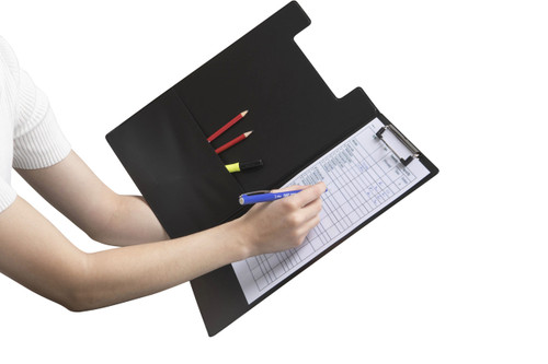 MARBIG PVC CLIPFOLDERS Foolscap Black