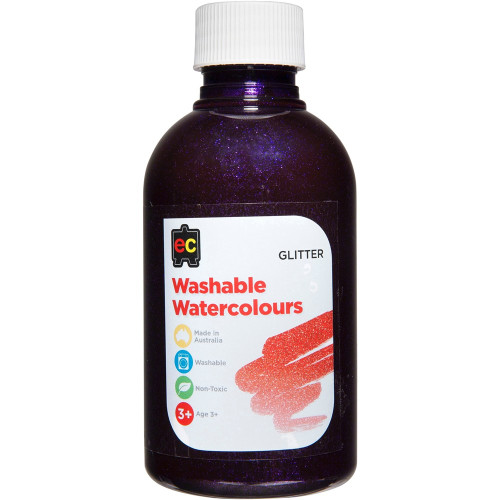 EC WASHABLE WATERCOLOUR PAINTS 250ml Glitter Purple