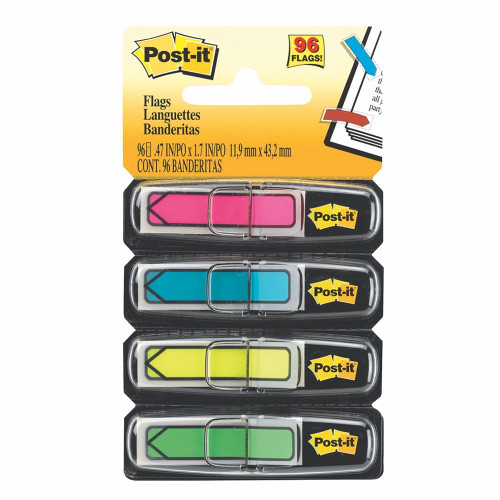 POST-IT ARROW FLAGS 684-ARR4 Bright Blue, Bright Green, Bright Pink & Bright Yellow (Pack of 96)