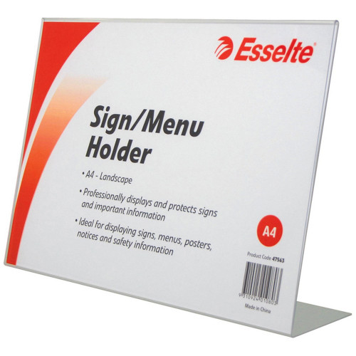 ESSELTE SIGN/MENU HOLDER A4 Slanted Landscape
