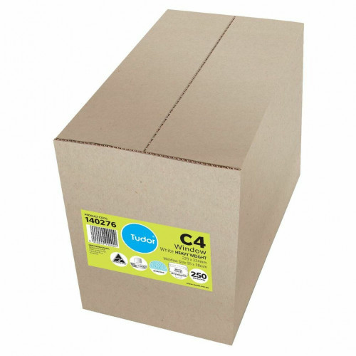 TUDOR WINDOWFACE ENVELOPE Wallet C4 229x324 PeelNSeal Sec, Bx250