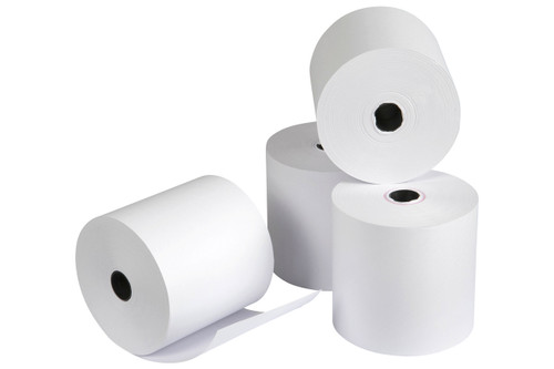 MARBIG CALC/REGISTER ROLLS 76x76x11.5mm 1Ply Lint Free (Pack of 4)