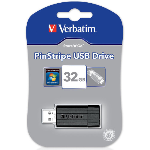 VERBATIM STORE 'N' GO DRIVE Pinstripe 32GB USB Black