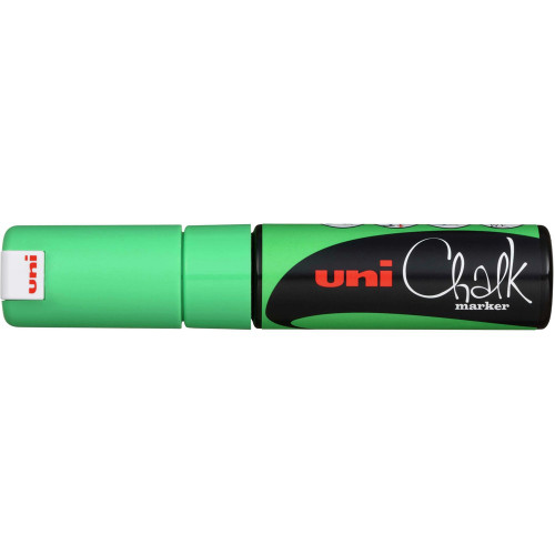 UNI CHALK MARKER 8mm Chisel Tip Fluoro Green