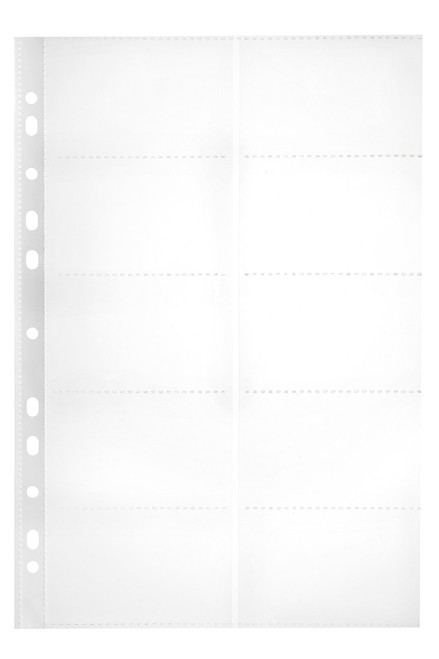 MARBIG BUSINESS CARD POCKETS A4 20Cap Clear Pk10