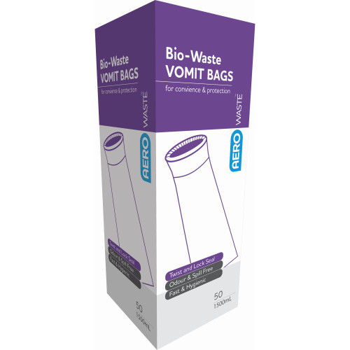 AEROWASTE Bio-Waste Vomit Bag 1500ml, Box of 50 (See also SD-200055)