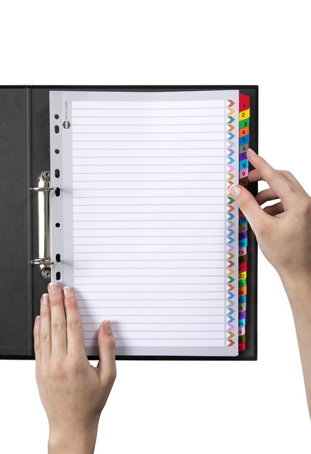 MARBIG PLASTIC COLOURED TABBED MANILLA DIVIDERS 1-31 Tab A4