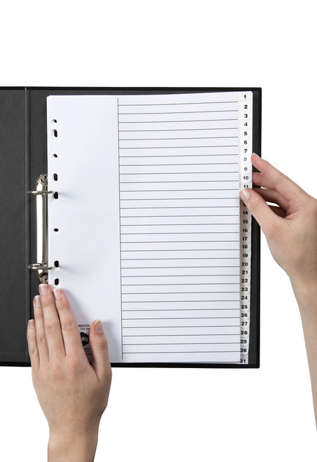 MARBIG POLYPROPYLENE DIVIDERS - NUMERICAL 1-31 A4 White