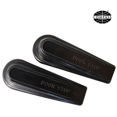 Compass Black Door Wedge (Size: 125 L X 40 W X 23 H mm), Pack of 2