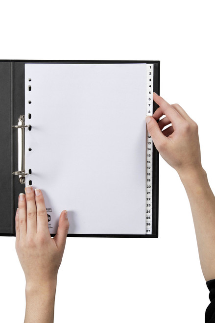 MARBIG POLYPROPYLENE DIVIDERS - NUMERICAL 1-54 A4 White