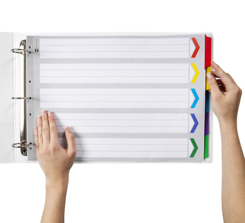 MARBIG MULTI COLOURED A3 BOARD DIVIDERS 1-5 Tab Landscape