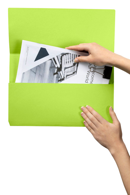 MARBIG SLIMPICK DOCUMENT WALLET FOOLSCAP MANILLA GREEN