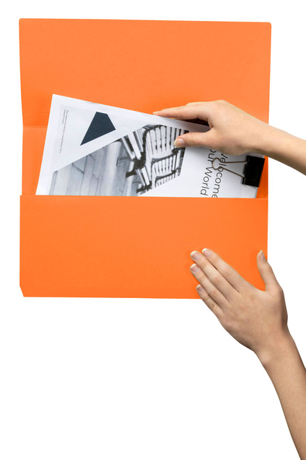 MARBIG SLIMPICK DOCUMENT WALLET FOOLSCAP MANILLA ORANGE