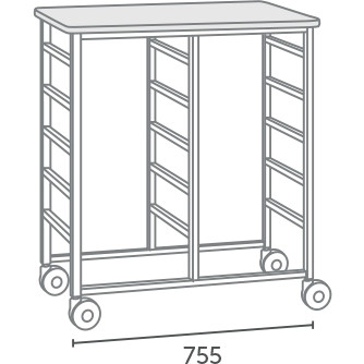 MOBILE STORAGE TROLLEY 10 Bin 755w x900h x485d  *** Custom Made - ETA 6-8 weeks from time of order ***