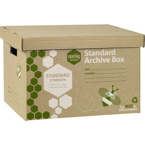 MARBIG ENVIRO ARCHIVE BOX 100% Recycled Brown 80020F Carton of 20