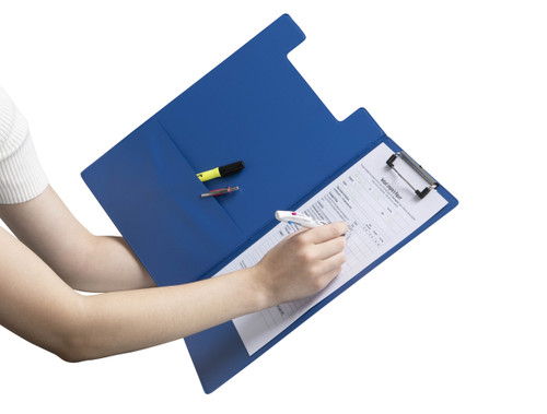 MARBIG PVC CLIPFOLDERS Foolscap Blue