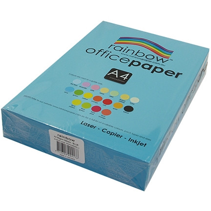 RAINBOW OFFICE PAPER A4 80GSM Blue Ream of 500