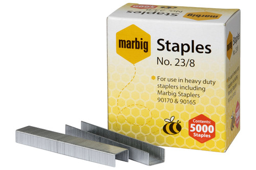 MARBIG HEAVY DUTY STAPLES No. 23/8 Suits 90165/90170 (Box of 5000)
