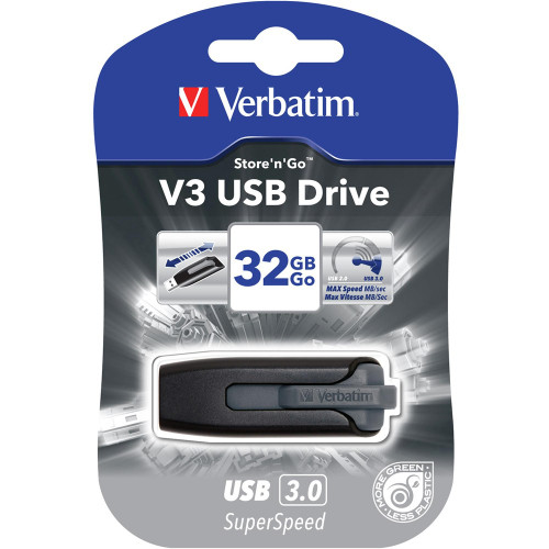 VERBATIM STORE N GO DRIVE USB V3 Flash / USB Drive 32gb Grey