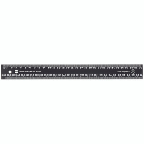 MARBIG ENVIRO RECYCLED RULER 30cm Black 975760
