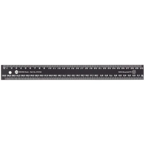 MARBIG ENVIRO RECYCLED RULER 30cm Black 975760