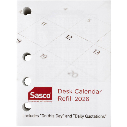 CUMBERLAND ( SASCO ) DESK CALENDAR REFILL 102x76 Day To a Page, Side Opening (2026 - Clearance - While Stocks Last)