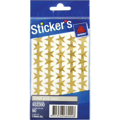 AVERY STICKER HANDIPACKS Small Gold Stars Pk90