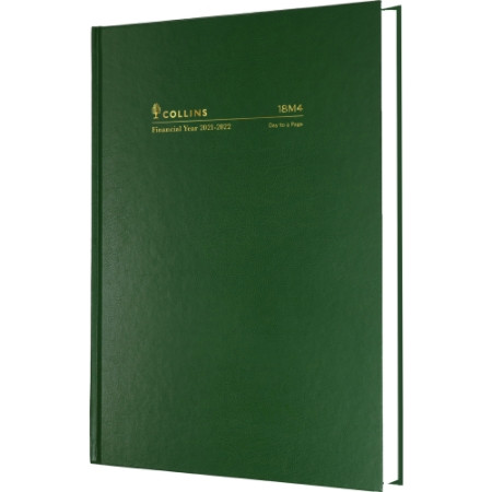 COLLINS FINANCIAL YEAR DIARY #18M4 A5 1 Day To Page 1Hr Appoint. Green (2026-2027)