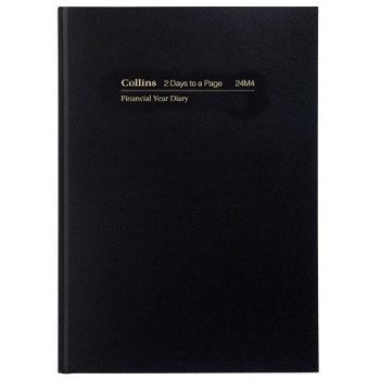 COLLINS FINANCIAL YEAR DIARY A4 2 Days To Page 1Hr Black (2026-2027)
