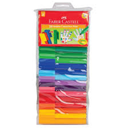 Faber-Castell Connector Pen Colour Markers, Jumbo Assorted Pack of  20
