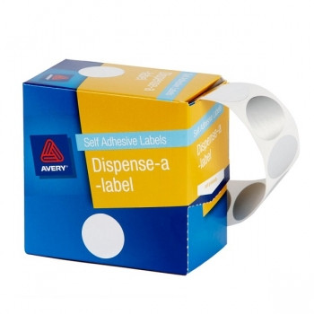 AVERY DISPENSER LABELS Circles DMC24SI 24mm Silver, Pk250