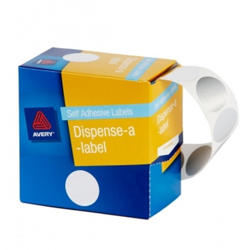 AVERY DISPENSER LABELS Circles DMC24SI 24mm Silver, Pk250