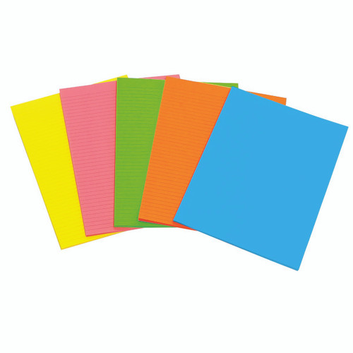MARBIG WRITING PAD FLURO A6 Assorted 40 Leaf Pack of 10