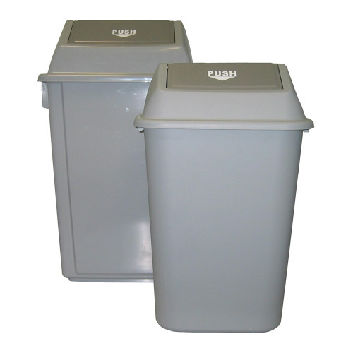 ITALPLAST 58 Litre Heavy Duty Waste Bin With Swing Top Lid - Grey, Each