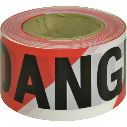 Maxisafe Barricade Tape Danger Black On Red/White 75mm x 100m Each