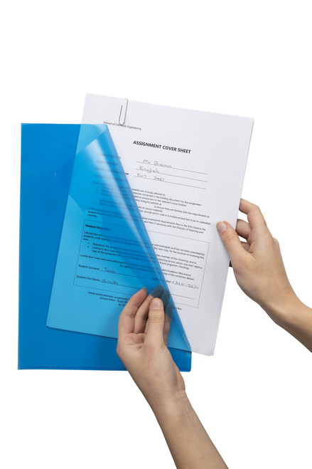 MARBIG LETTER FILES A4 Poly Blue, Box of 100