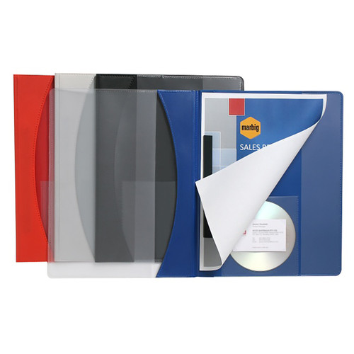 MARBIG A4 PREMIER INSERT PP FLAT FILES (CLEAR FRONT) Blue
