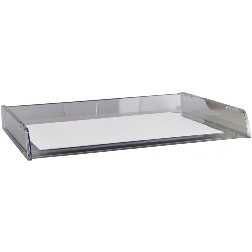 ITALPLAST A3 Stackable Document Tray with Divider - Clear, Each