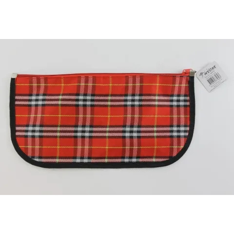 PROTEXT TARTAN PENCIL CASE SMALL SINGLE ZIP 340mm x 170mm