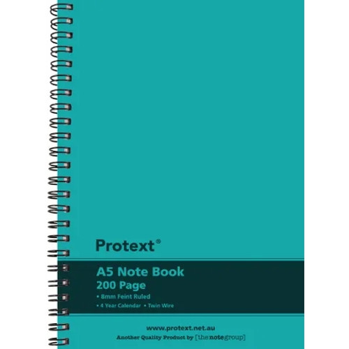 PROTEXT A5 200PG TWIN WIRE PP NOTEBOOK - AQUA