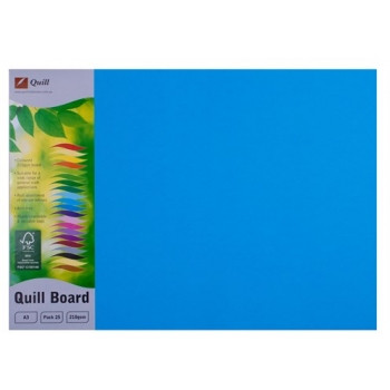 Quill Coloured Board 210gsm A3 - Marine Blue, Pack of 25 (90403)