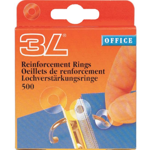 3L Reinforcement Ring, Permanent, Pack of 500 (8214-500)
