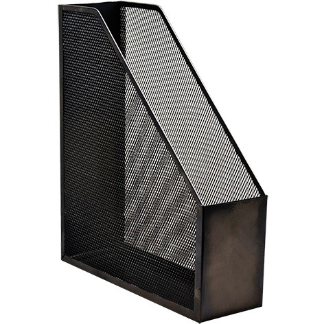 ITALPLAST Wire Mesh Magazine Stand - Black, Each