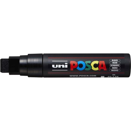 UNI PC-17K POSCA POSTER MARKER EXTRA BROAD CHISEL TIP 15MM BLACK