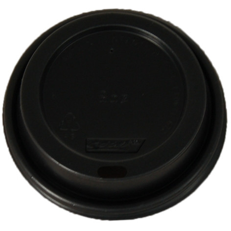 LIDS BLACK TO SUIT 8OZ COOL WAVE / 8OZ COOL WALL / 8OZ HEAVY BOARD HOT CUPS Carton of 1000 - Lids Only