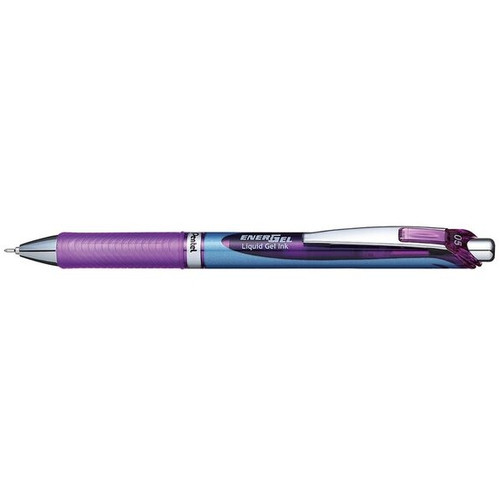 Pentel Energel Xm Liquid Gel Pen 0.5mm Fine Nib Violet, Box of 12